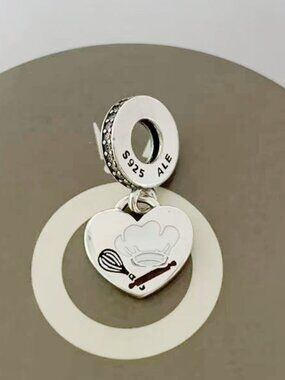 Pandora Engravable Baking Tools Heart Dangle Charm
